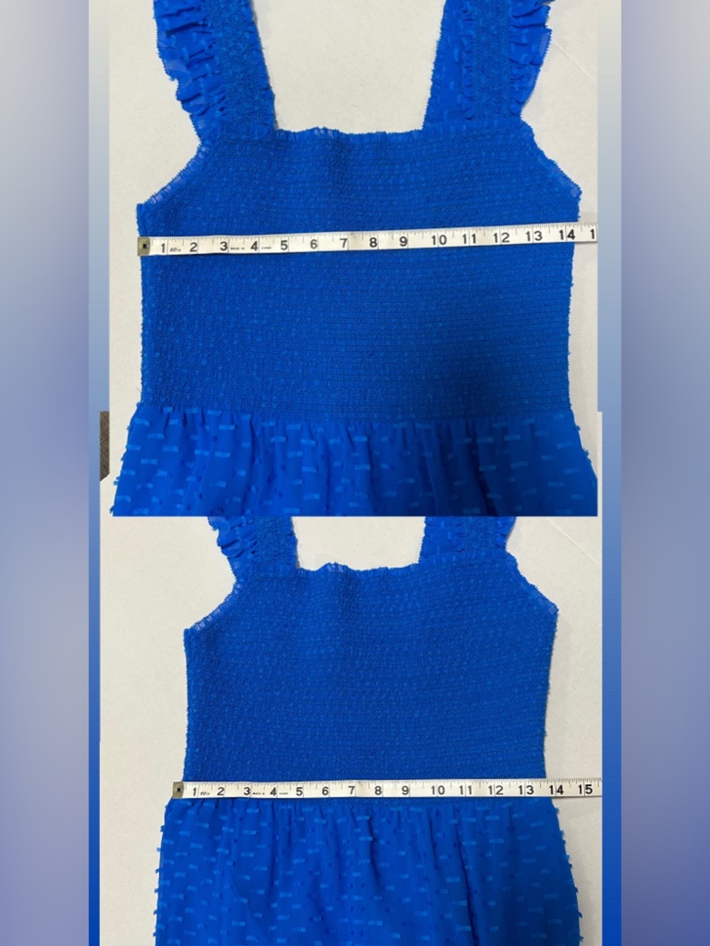 Alice + Olivia Kizzie 8 Cobalt Blue Tiered Smocked Flutter Sleeve Maxi Dress - Picture 13 of 14